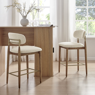 Yeva Fabric Counter Stool, Palladian Beige