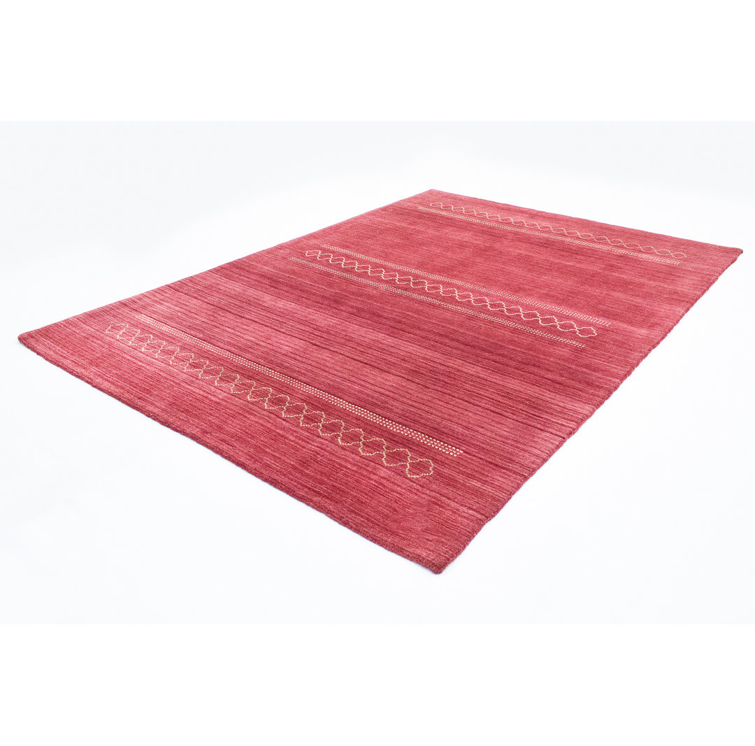 Hand Knotted Wool Red Indoor/Outdoor Rug