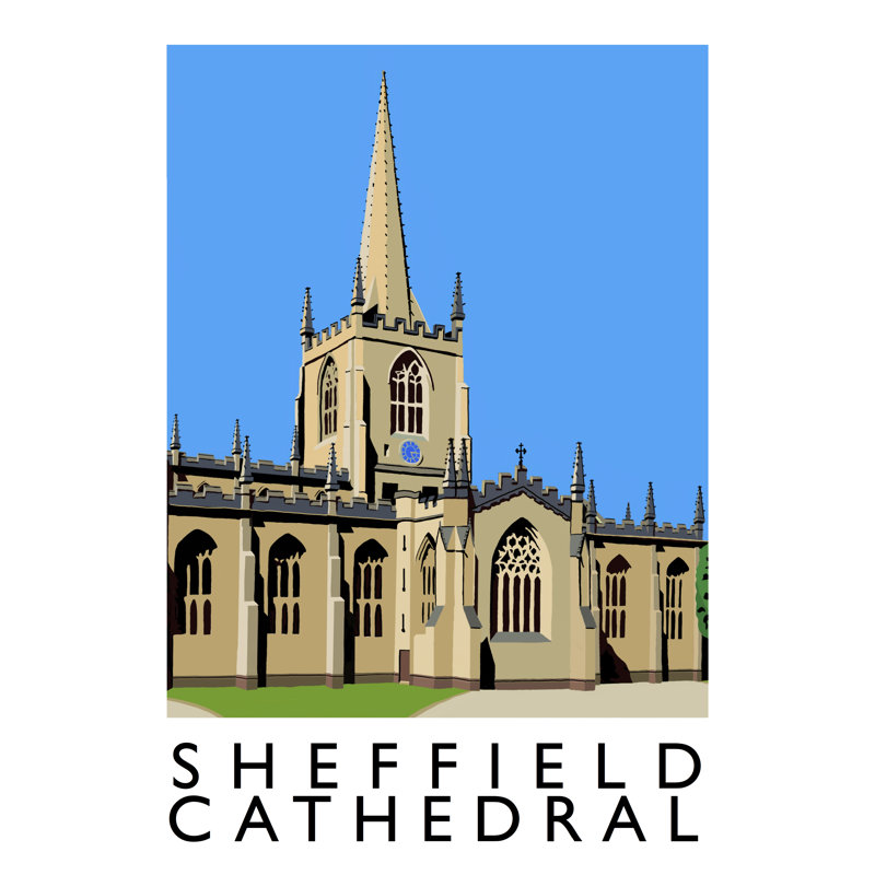 Sheffield Cathedral 2 by Richard O'Neil - Print, No Frame, 50 cm H x 40 cm W x 1 cm D