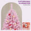 Arbre de Noël épinette floqué rose 7,5 pi avec éclairage réglable-1937263178