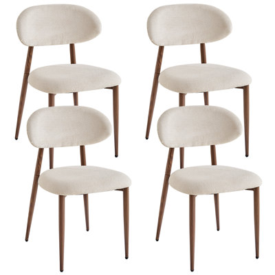 Linen Blend Side Chair in Beige