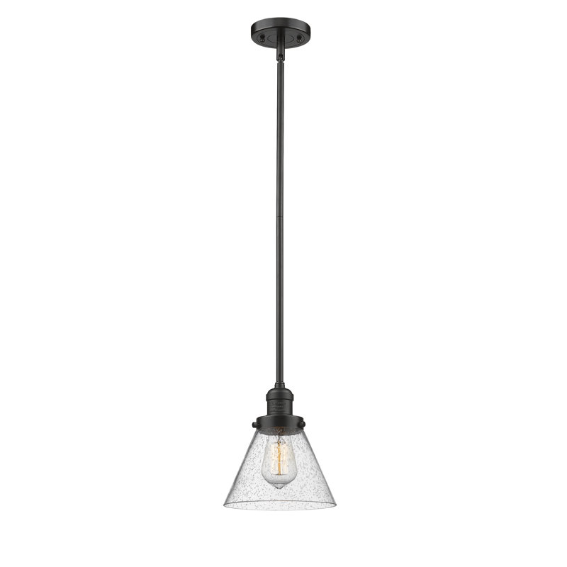 Luminaire suspendu conique à 1 lumière Emery, Bronze huilé, H 8 po x l 6 po x P 6 po