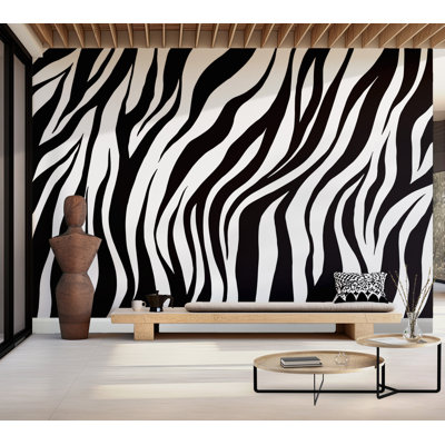 Premium Peel & Stick Wall Mural - Zebra Stripes