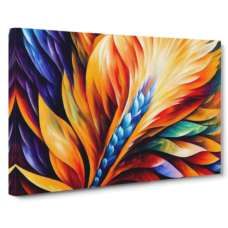 Bird Feather Art Vol.1 Abstract - Wrapped Canvas, 35cm H x 50cm W x 3cm D