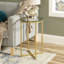 Leverette Glass Top Cross Legs End Table-35615125