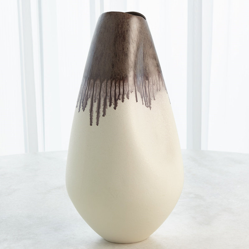 Portuguese Handmade Ceramic Table Vase, 18.25" H x 9.75" W x 9.75" D