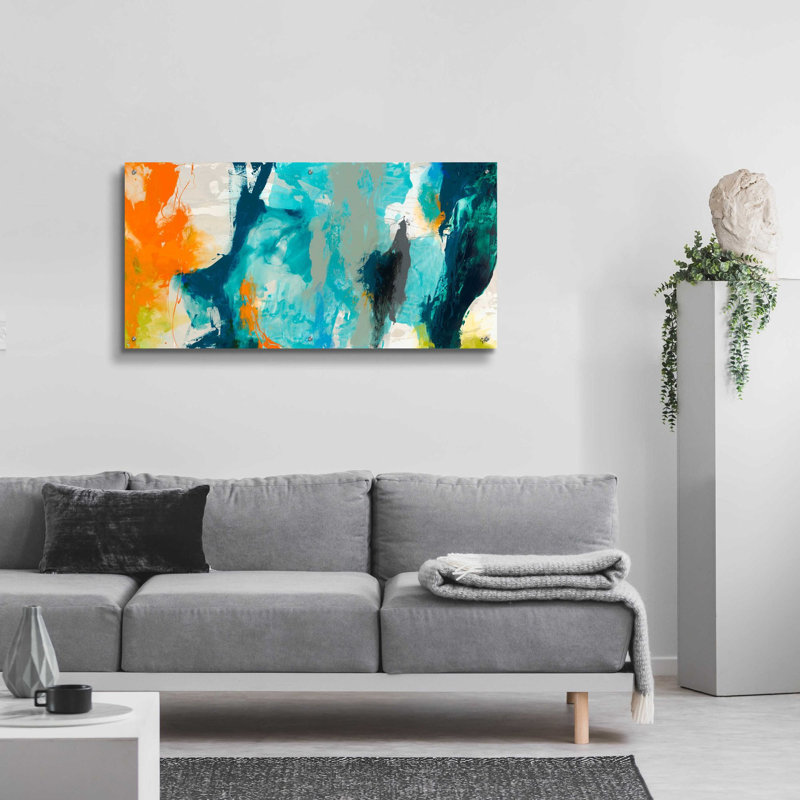 «Tidal Abstract II» par Sisa Jasper, «Art mural en verre acrylique, H 24 po x l 48 po