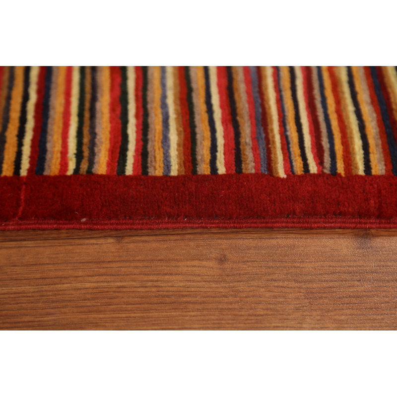 Tapis rayé moderne Gabbeh 3 x 5