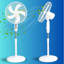 Modern Oscillating 40cm Pedestal Fan with Adjustable Height and 3 Speed Settings