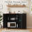 47.2" Farmhouse Buffet Cabinet With Storage, Kitchen Storage Cabinet With Doors And Adjustable Shelves, Rustic Kitchen Credenza, Wooden Sideboard Cabinet For Kitchen, Black-869909996
