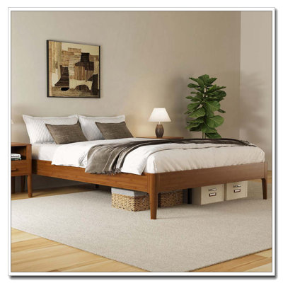 Solid Dry Bamboo Wood Platform Bed Frame