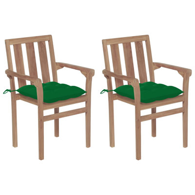 Chaise de patio en teck avec coussins