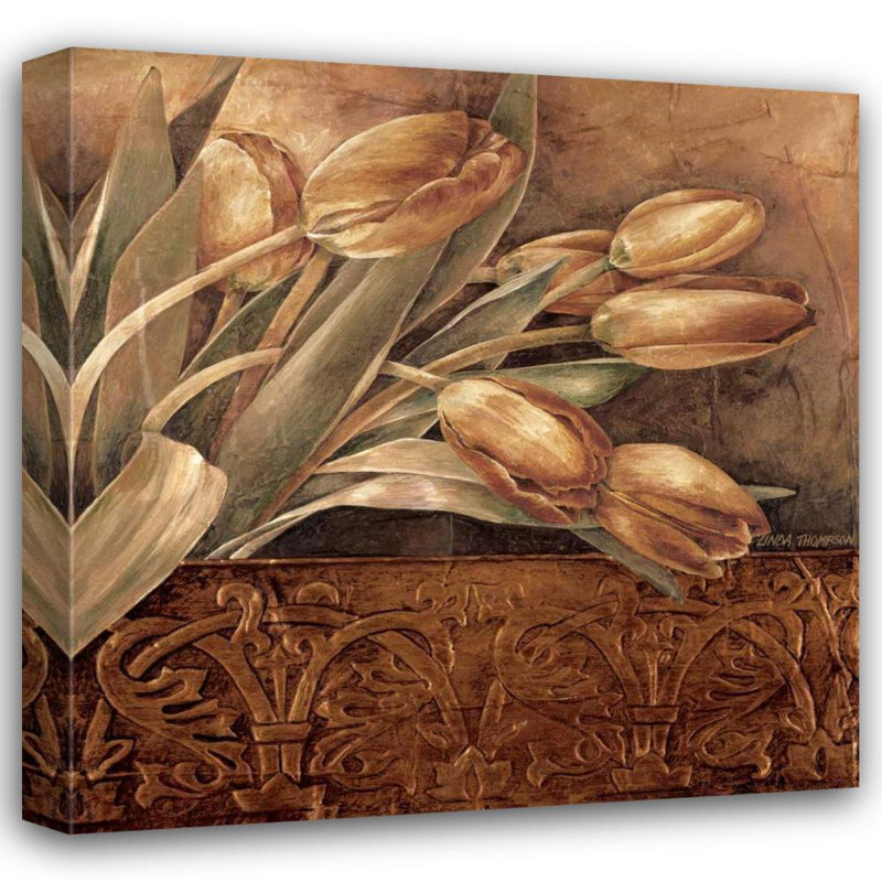 Art sur toile tendue, Astoria Grand Thompson, Linda, Copper Tulips II, H 20 po x l 20 po