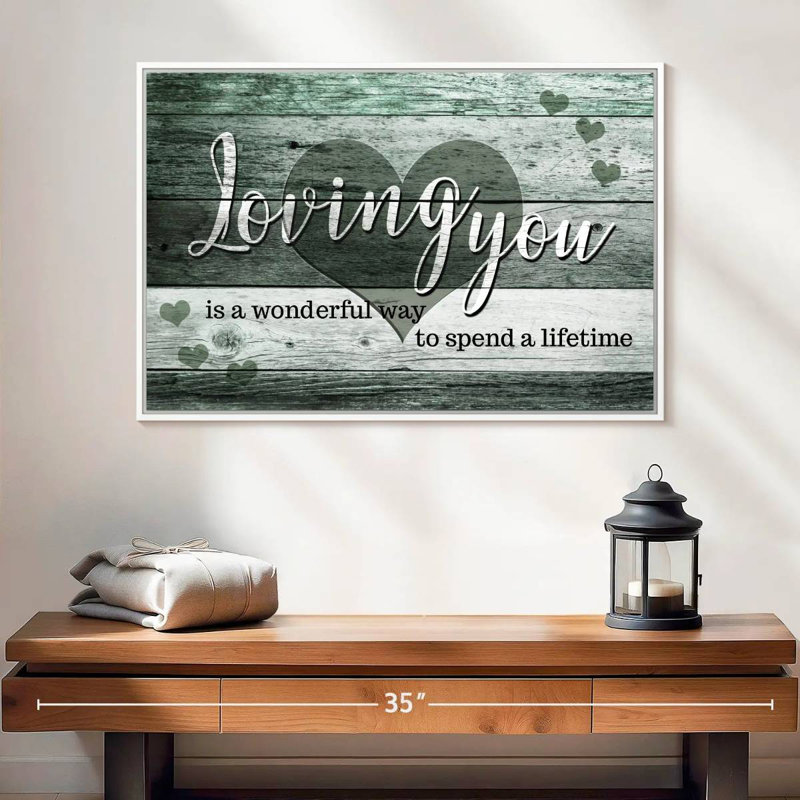 Citation de mariage «I Love You» II, Cadre flottant blanc, 25 po x 17 po