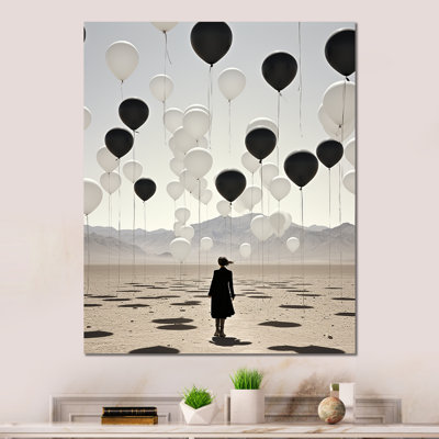 " Minimalism Deset Balloon Scenery "