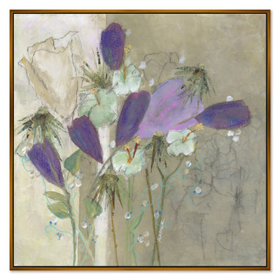 Purple Tulips by Jill Krasner - Single Picture Frame Painting on Canvas
