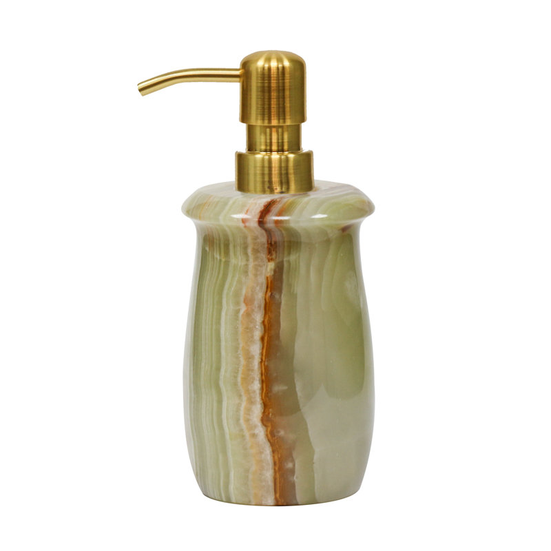 Agide Marble Soap / Lotion Dispenser, Pale Green/Gold