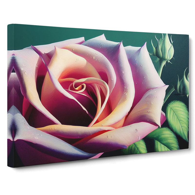 Exceptional Rose Flower - Wrapped Canvas, 35cm H x 50cm W x 3cm D