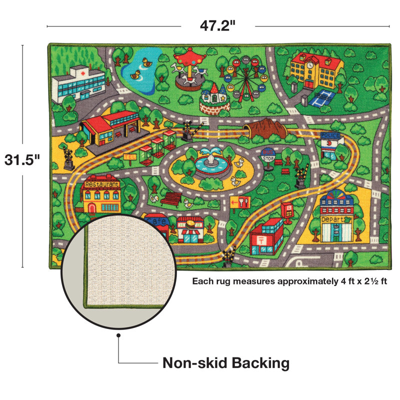 Paquet de 4 tapis de 47,2 po x 31,5 po Excello Global Products (route, alphabet, fleur, sport)