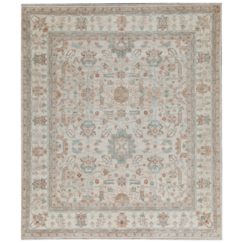 Tapis ivoire noué à la main de haute qualité