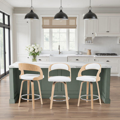 Pensacola Mid-century Swivel Counter Height Bar Stool