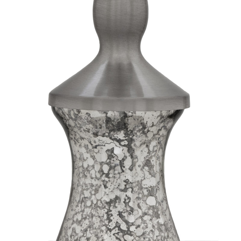 Ensemble de lampes de table 22 po Harpster, Verre mercurisé / nickel brossé, Blanc cassé