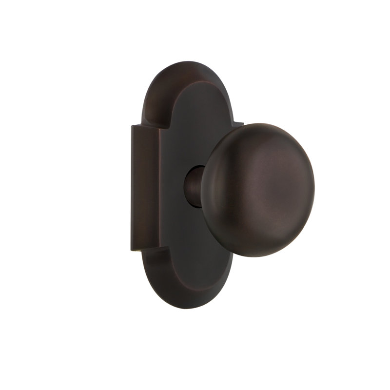 Cottage Plate with New York Door Knob, Timeless Bronze, 2.375"