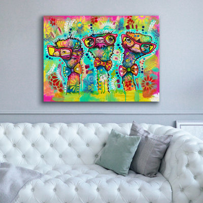 «Cool Ostriches» par Dean Russo, art mural sur toile