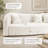 91'' Modern Curved Sherpa Sofa, 4-Seater Deep Seat Cream Couch with Solid Wood Frame & 3 Throw Pillows
