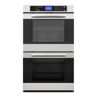 30-Inch Electric 5 Cu.Ft. Premium Double Wall Quiet, Rapid Convection, 7 Cook and Baking Modes, Dual Large Capacity Ovens, Stainless-Steel Unit, Self-Cleaning, Silver