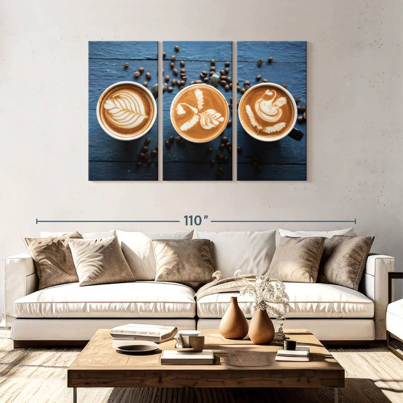 Yarlin Latte And Coffee Beans, 48" H x 74" W