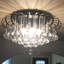 Ingberg 24" Flush Mount 6-Light Chandelier Dimmable with Crystal Chains