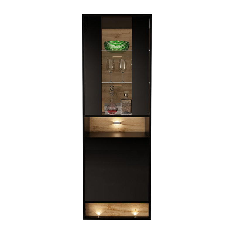 Aronoff Display Cabinet, Black Gloss