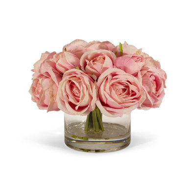 Faux Silk Rose Arrangement in Vase