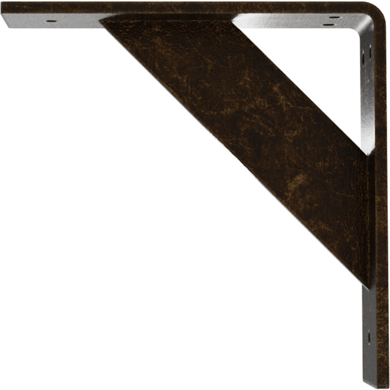 Support traditionnel en acier, Laiton antique, H 8 po x l 2 po x P 8 po