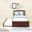 Lit plateforme simple en bois avec lit gigogne-110209594