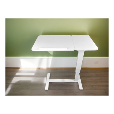 Overbed Bedside Desk Mobile Rolling Laptop Stand Tilting Overbed Table With Wheels Height Adjustable Tray Table For Laptop Bed Sofa Side Table ,Bedside Table(WHITE) BACK-TO-SCHOOL