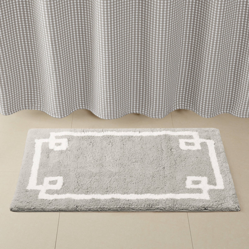 Tapis pour salle de bain 100% coton avec envers antidérapant Evan , Gris, L 24 po x L 72 po