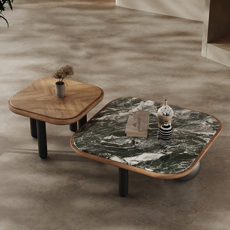 Table basse carrée en pierre micro-cristalline