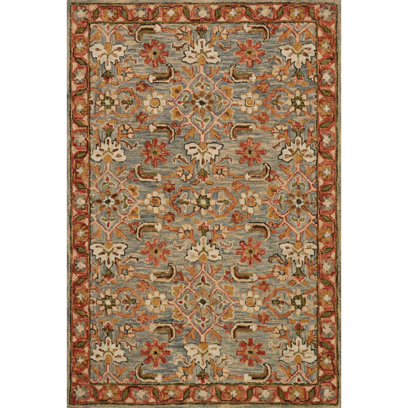 Tapis ardoise / terre cuite fait à la main Asan, Rectangle 7 pi 9 po x 9 pi 9 po