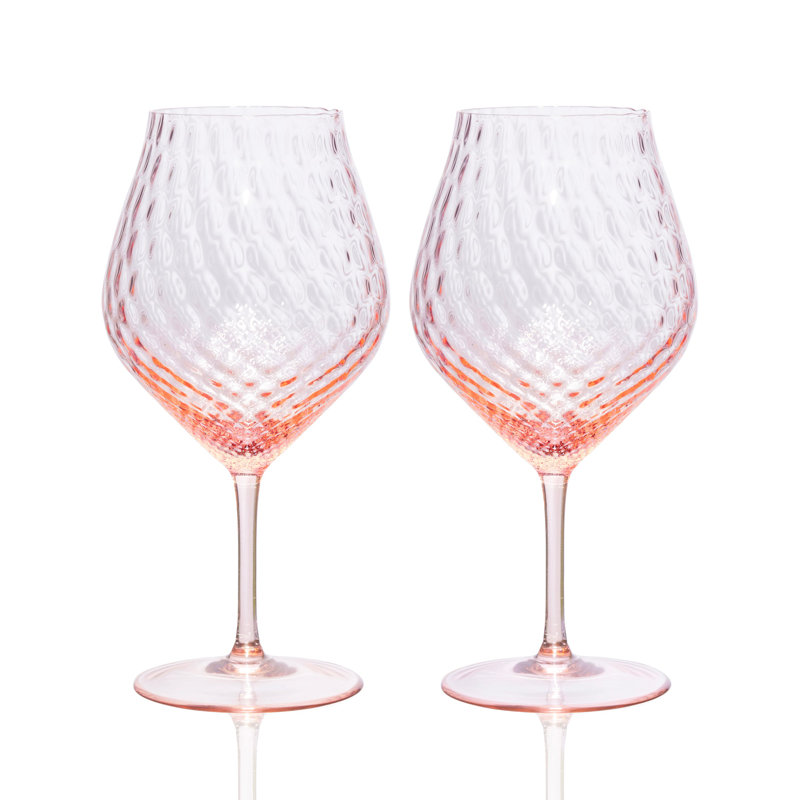Phoebe Crystal Red Wine Glass, Rose