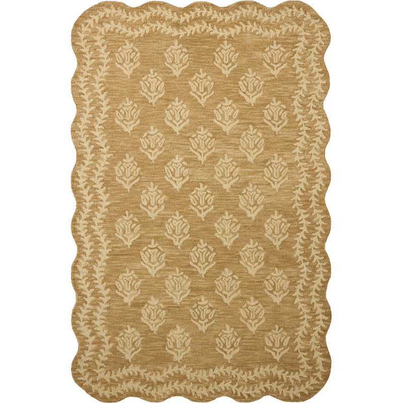 Rifle Paper Company x Loloi Lisette Wheat / Ivory  Area Rug, Rectangle 7'9" x 9'9",  Wheat/Ivory 