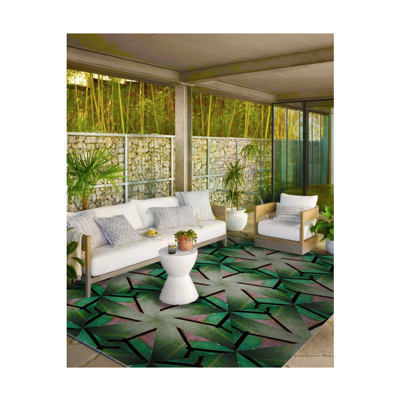 Tapis lavable triangulaire à motifs géométriques, Sous-tapis carré 3 pi 3 po inclus