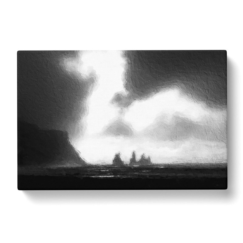 Rock Formations In Vik Iceland - Wrapped Canvas Print, 35cm H x 50cm W x 3cm D