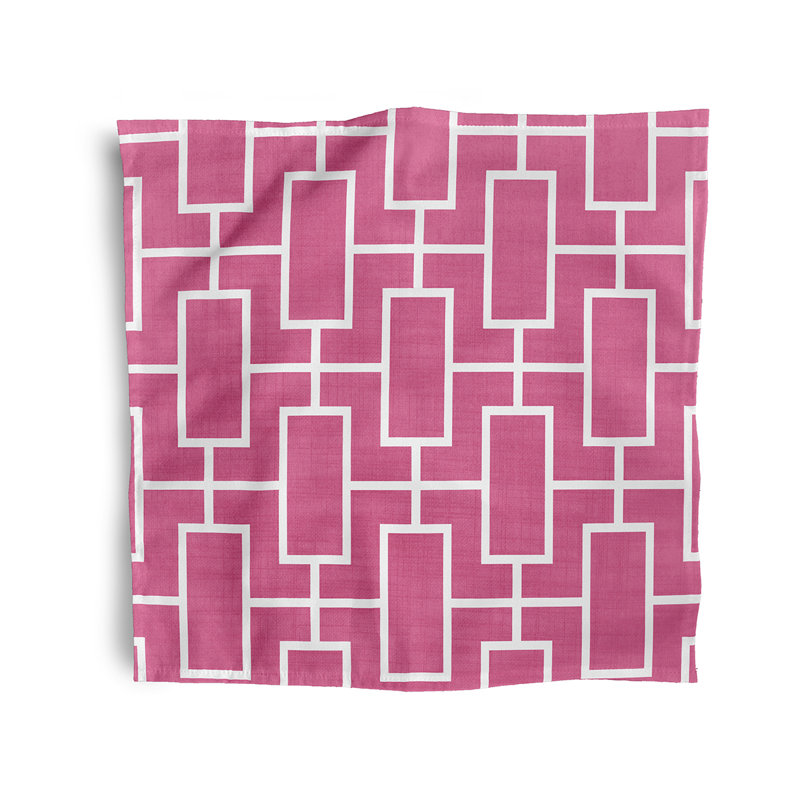 Lakedrick Polyester Geometric Square Napkin, Pink