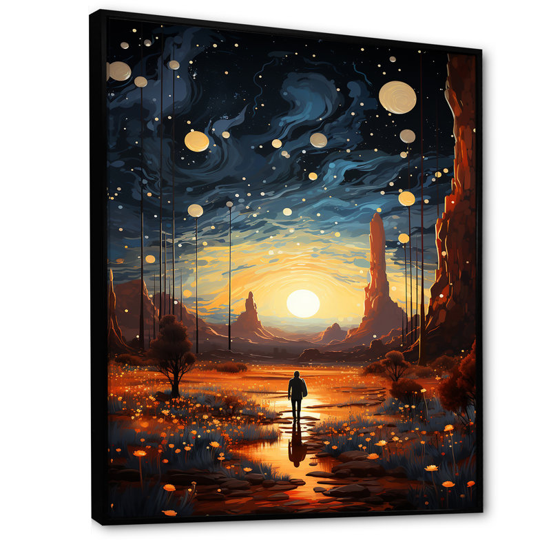 Art abstrait jaune, paysage chromatique abstrait III, Cadre flottant noir, H 32 po x l 24 po