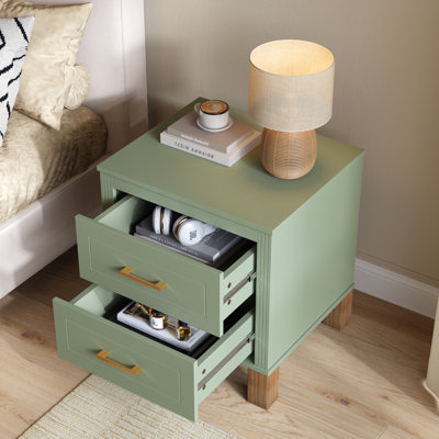 Table de chevet 2 tiroirs Sage Green