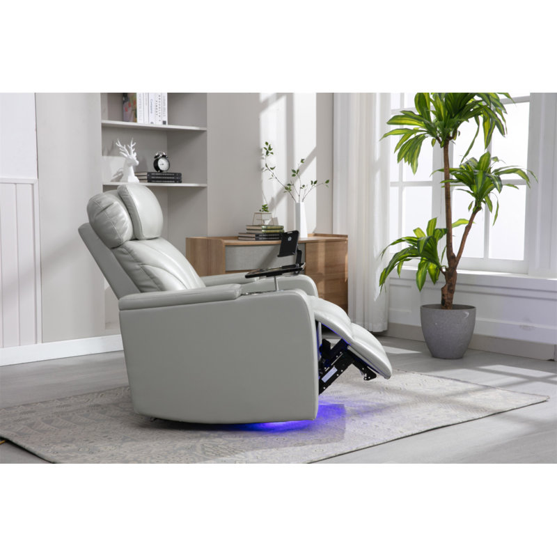 Fauteuil inclinable électrique Power Motion avec port de charge USB, rangement pour bras cachés, porte-gobelet pratique et haut-parleur Bluetooth