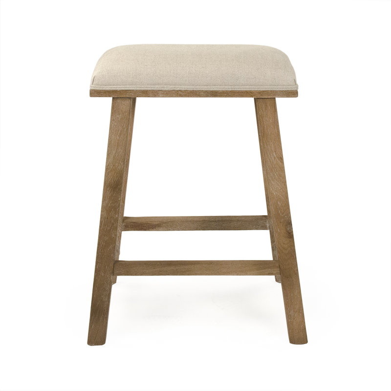 Jocelyn Upholstered Stool with Solid Wood Frame, Counter Stool (25” Seat Height)
