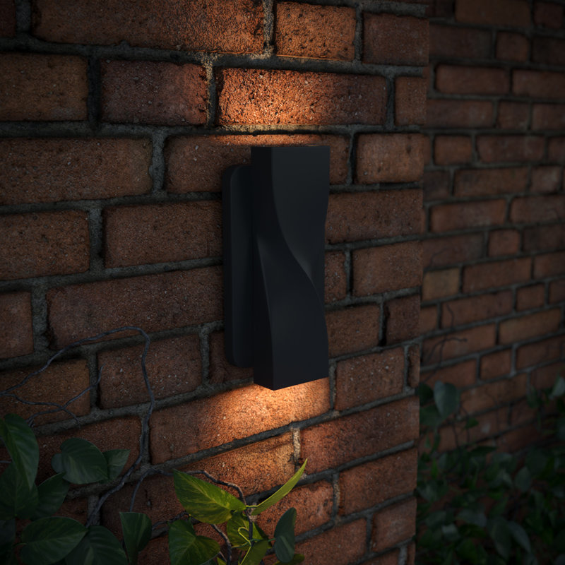 Pharez 120 Volt Aluminum Weatherproof Integrated LED Wall Light With Sleek Rectangular Design, Black